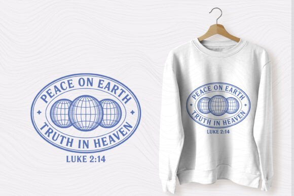 Christian Typography SVG Peace on Earth for T-Shirt Designs
