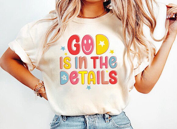 God is in the Details PNG, Christian Svg for T-Shirt Designs and Graphics