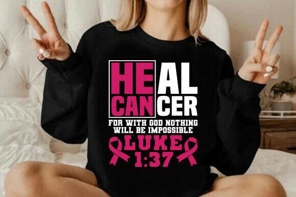 Heal Cancer PNG – Christian Breast Cancer Graphics for T-Shirts