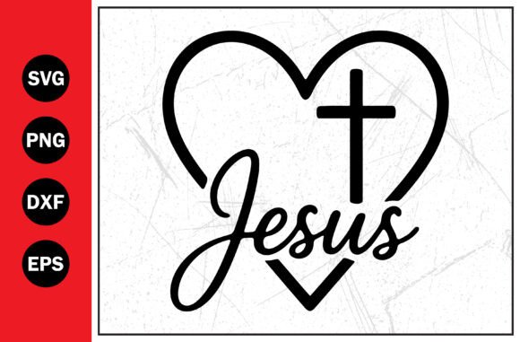 Jesus Christ in a Heart Shape Svg Png for T-Shirt Designs