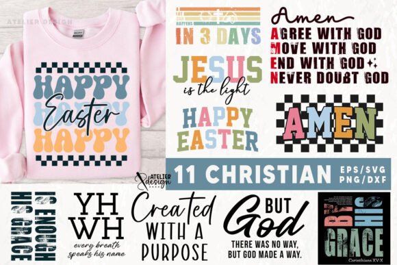 Review: 11 Retro Christian SVG Bundle. Scripture for Graphics