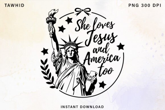 She Love Jesus and America Too Png: A Versatile T-Shirt Design Graphic