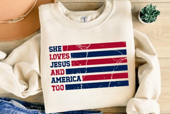 She Loves Jesus and America Too Svg, USA