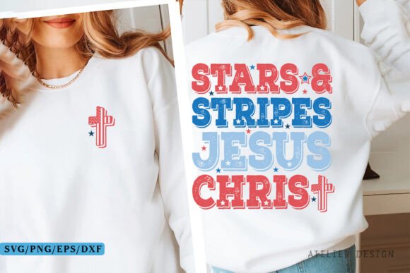 Stars Stripes Jesus Christ SVG PNG: A Versatile Graphic for T-Shirt Designs